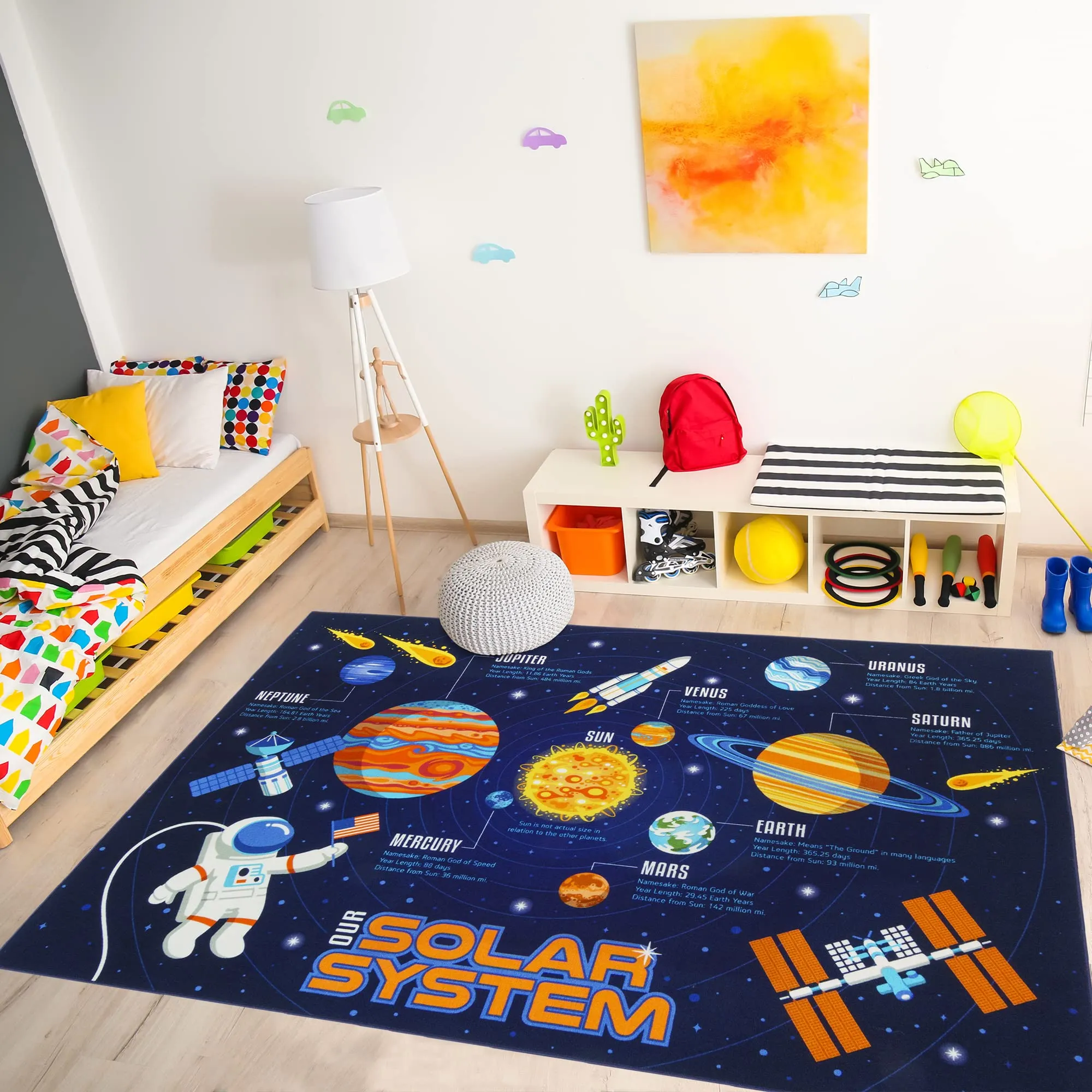 Gertmenian Teach Me Solar System Kids’ Area Rug for Education and