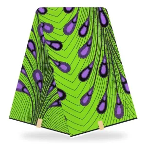 Green Tear Drop Zulu African Tribal Printed Cotton Wrapper