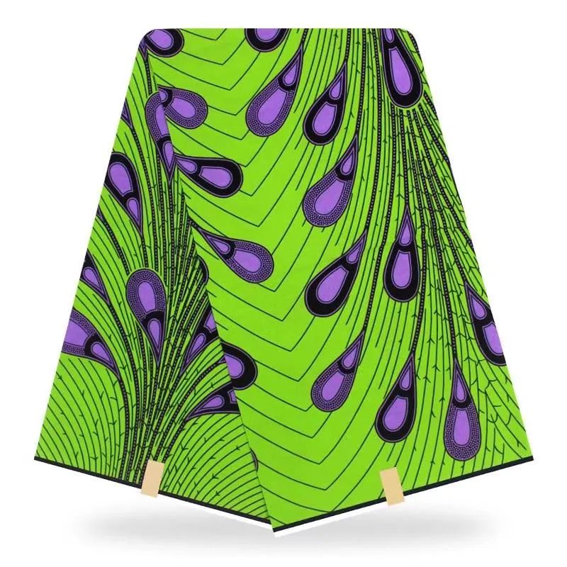 Green Tear Drop Zulu African Tribal Printed Cotton Wrapper