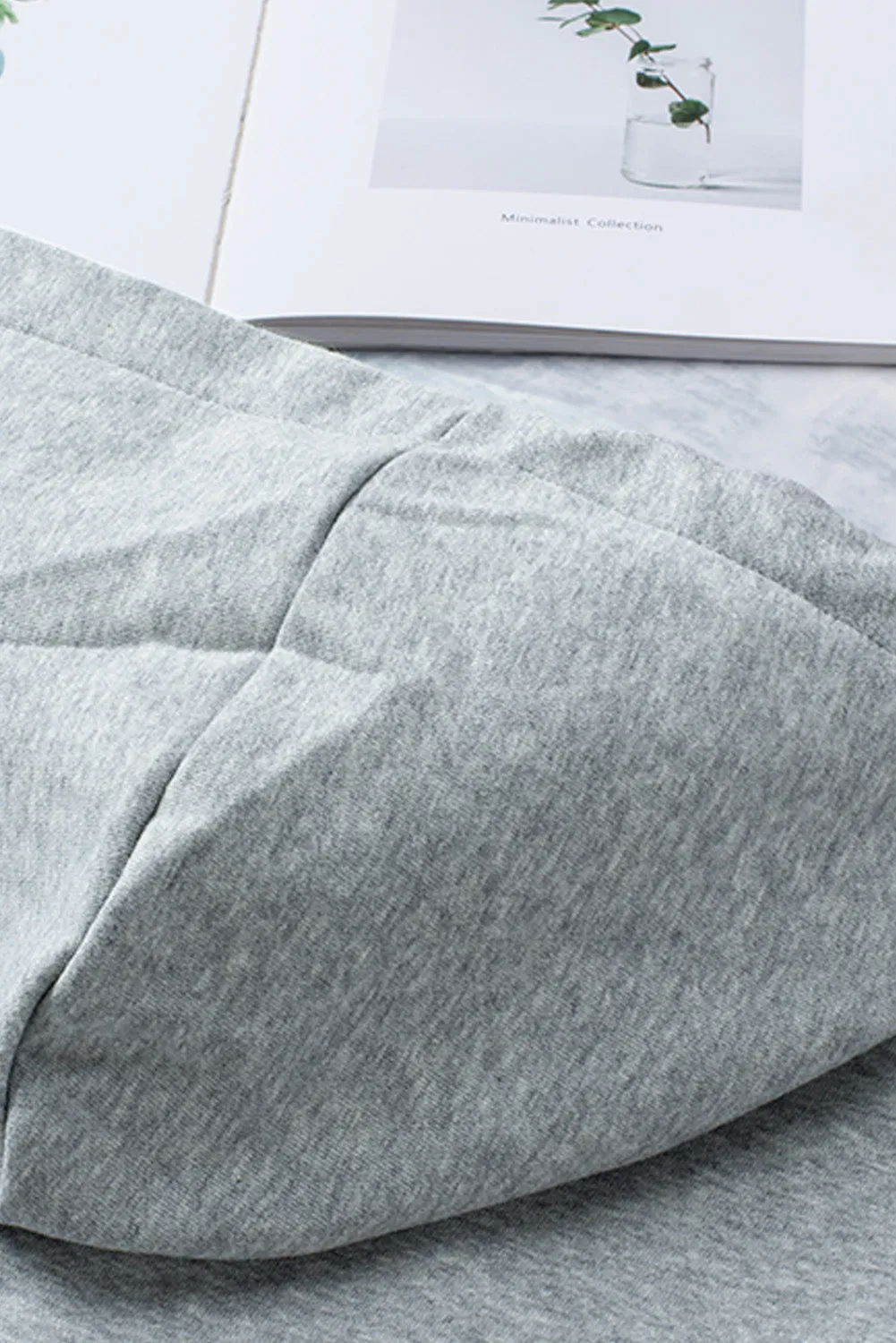 Grey Casual Solid Color Lace-up Hoodie