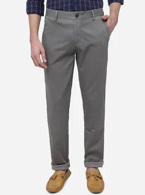 Grey Solid Uno Fit Casual Trouser | JadeBlue