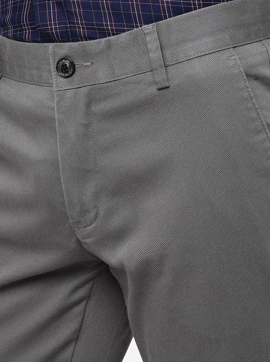 Grey Solid Uno Fit Casual Trouser | JadeBlue