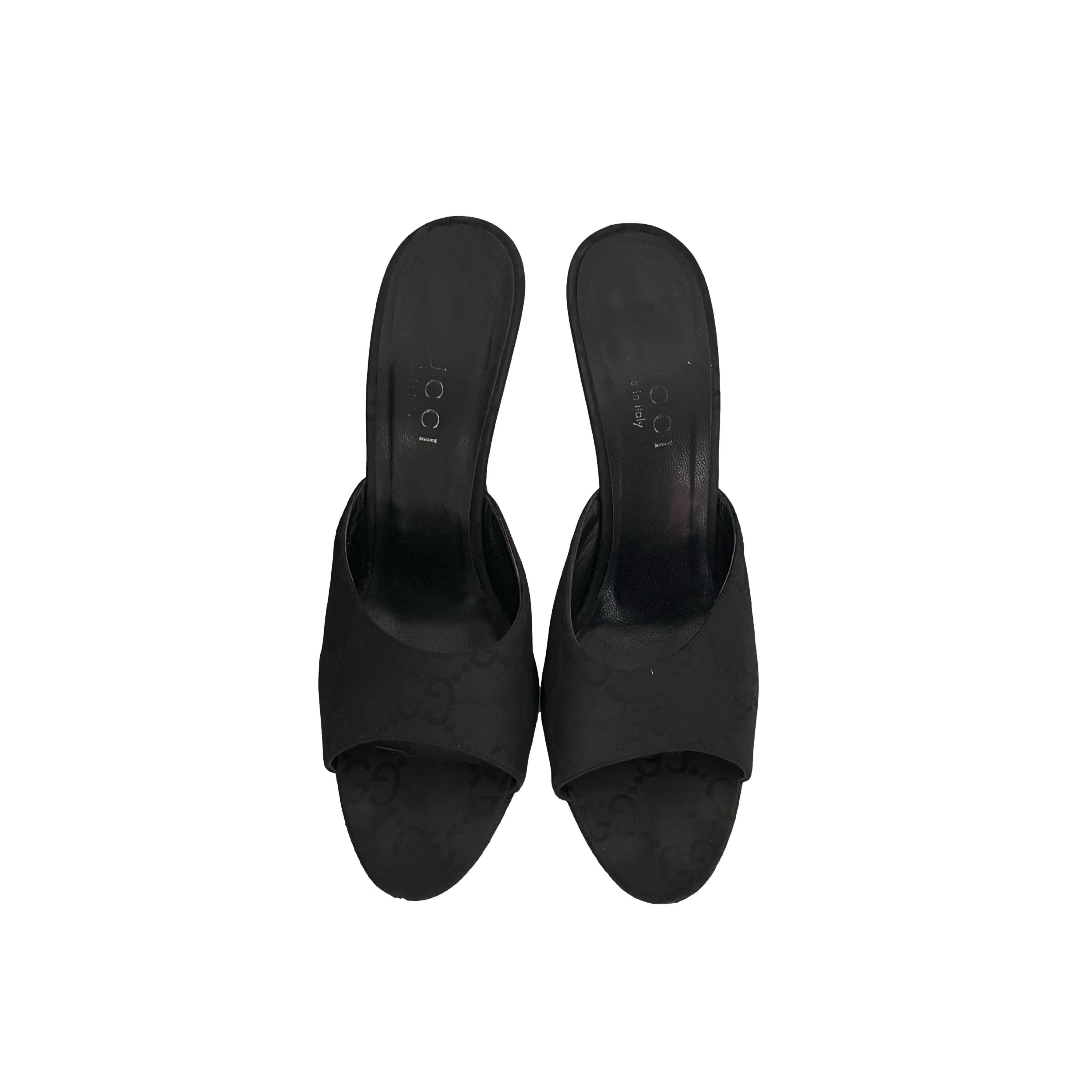 Gucci Black Monogram Heels