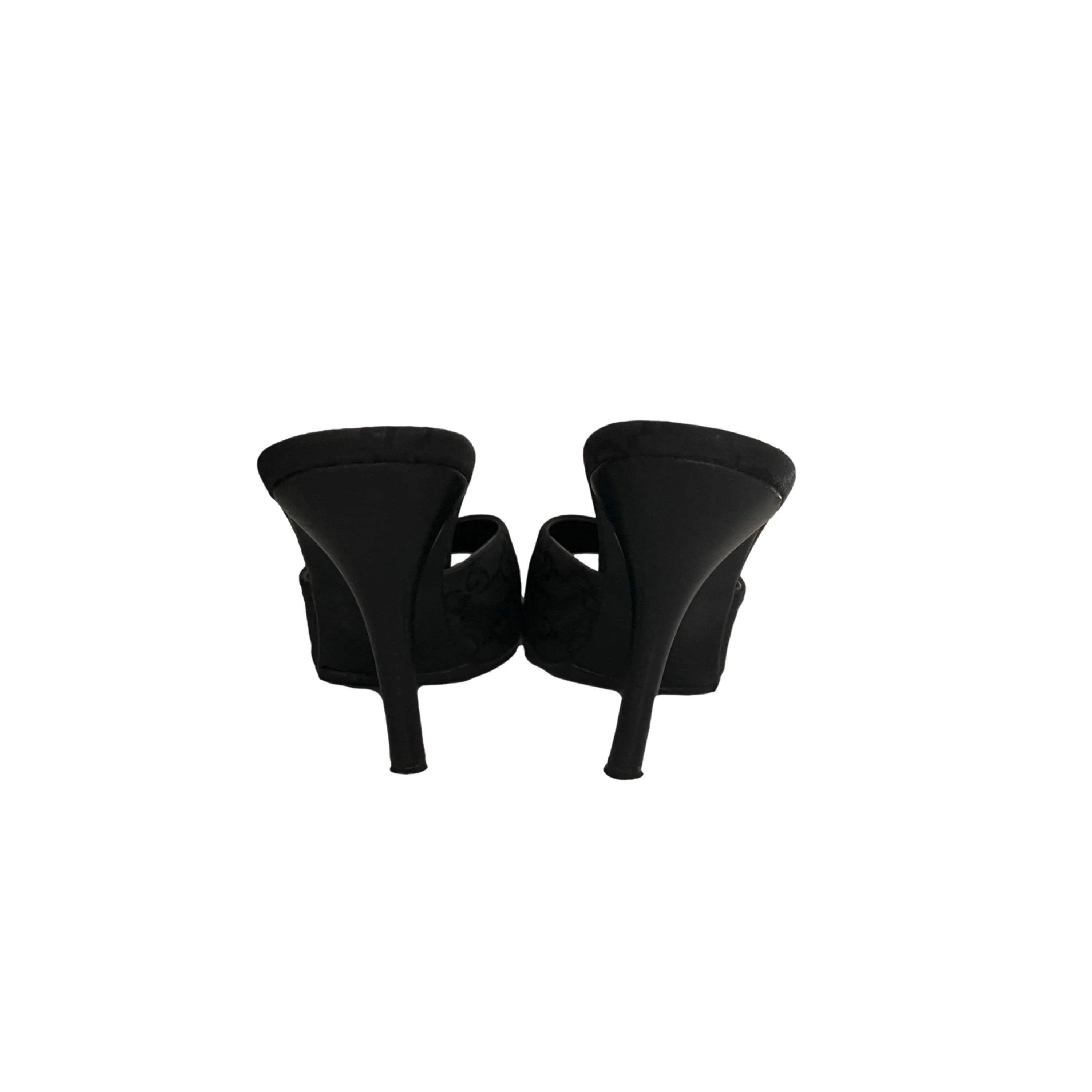 Gucci Black Monogram Heels