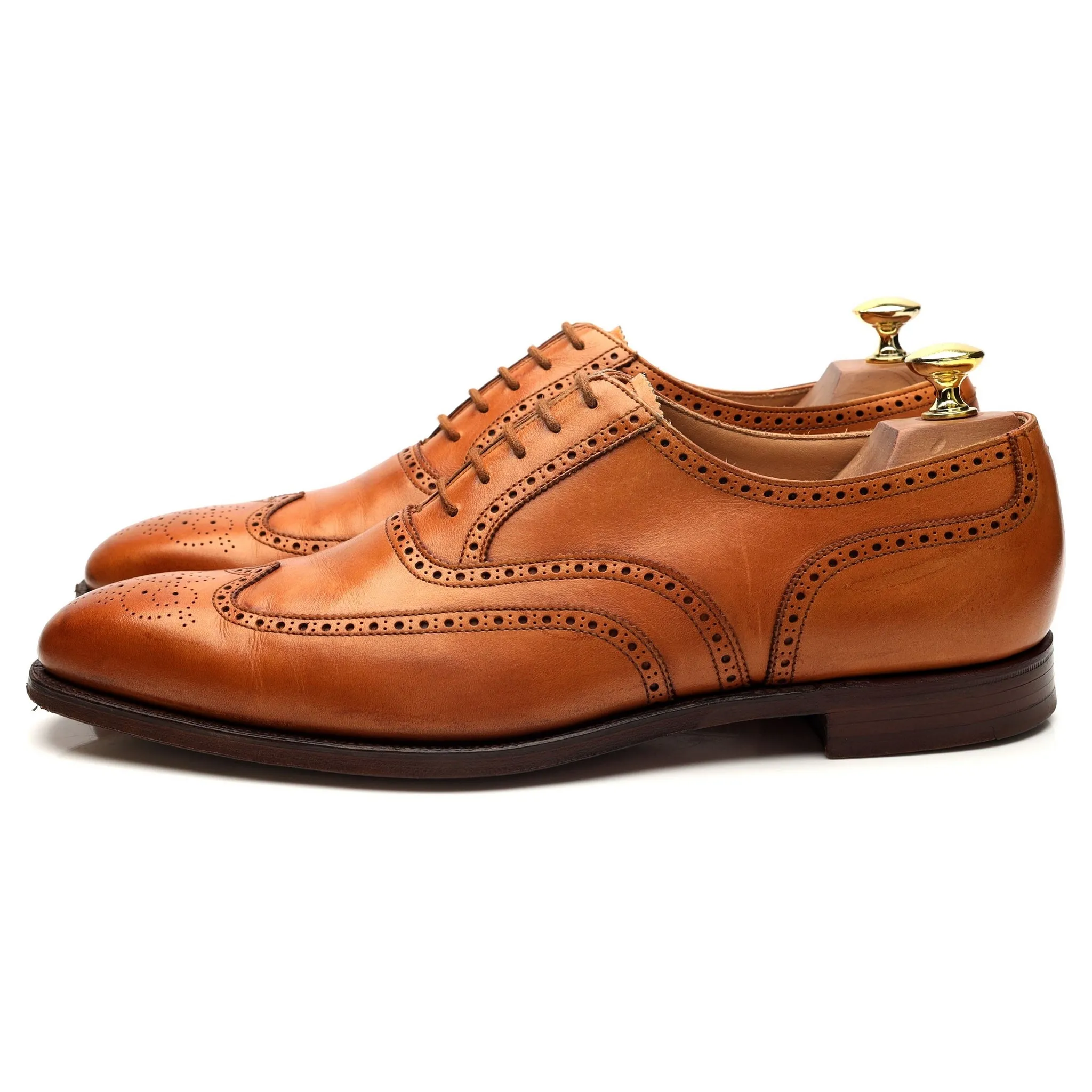 'Guildford' Tan Brown Leather Oxford Brogues UK 8.5 E