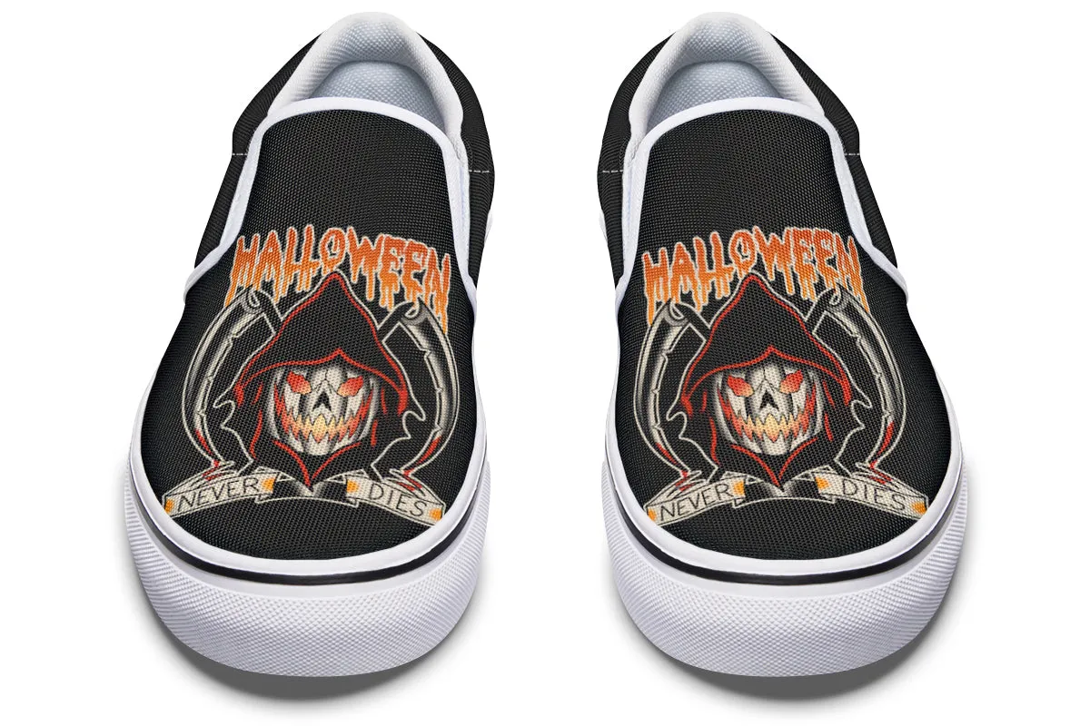 Halloween Never Dies Slip On Shoes