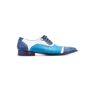 Hand painted body alligator and calf skin lace up dress shoe