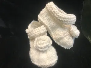 Handknit Aran Baby Moccasins