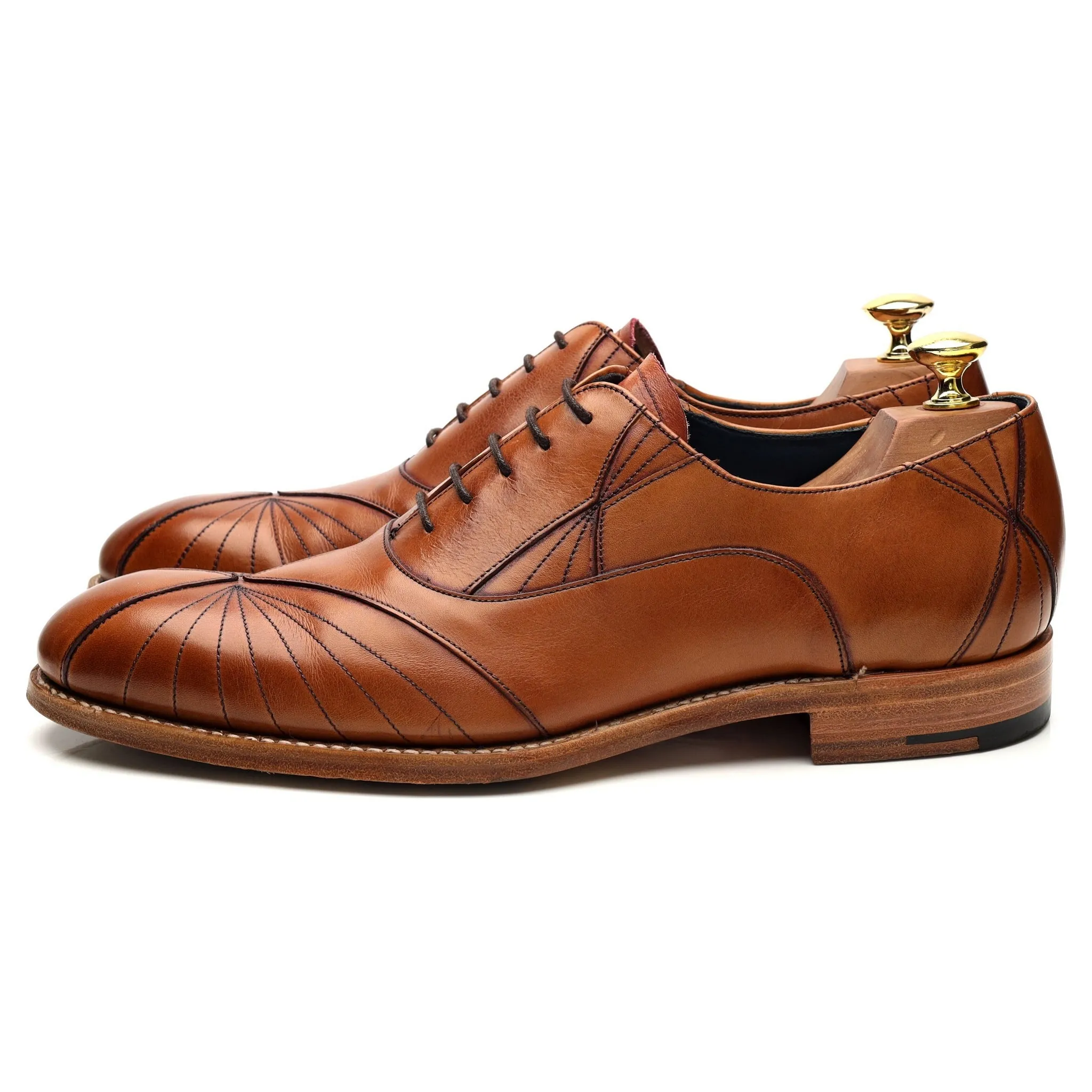 'Hector' Tan Brown Leather Oxford UK 7.5 F