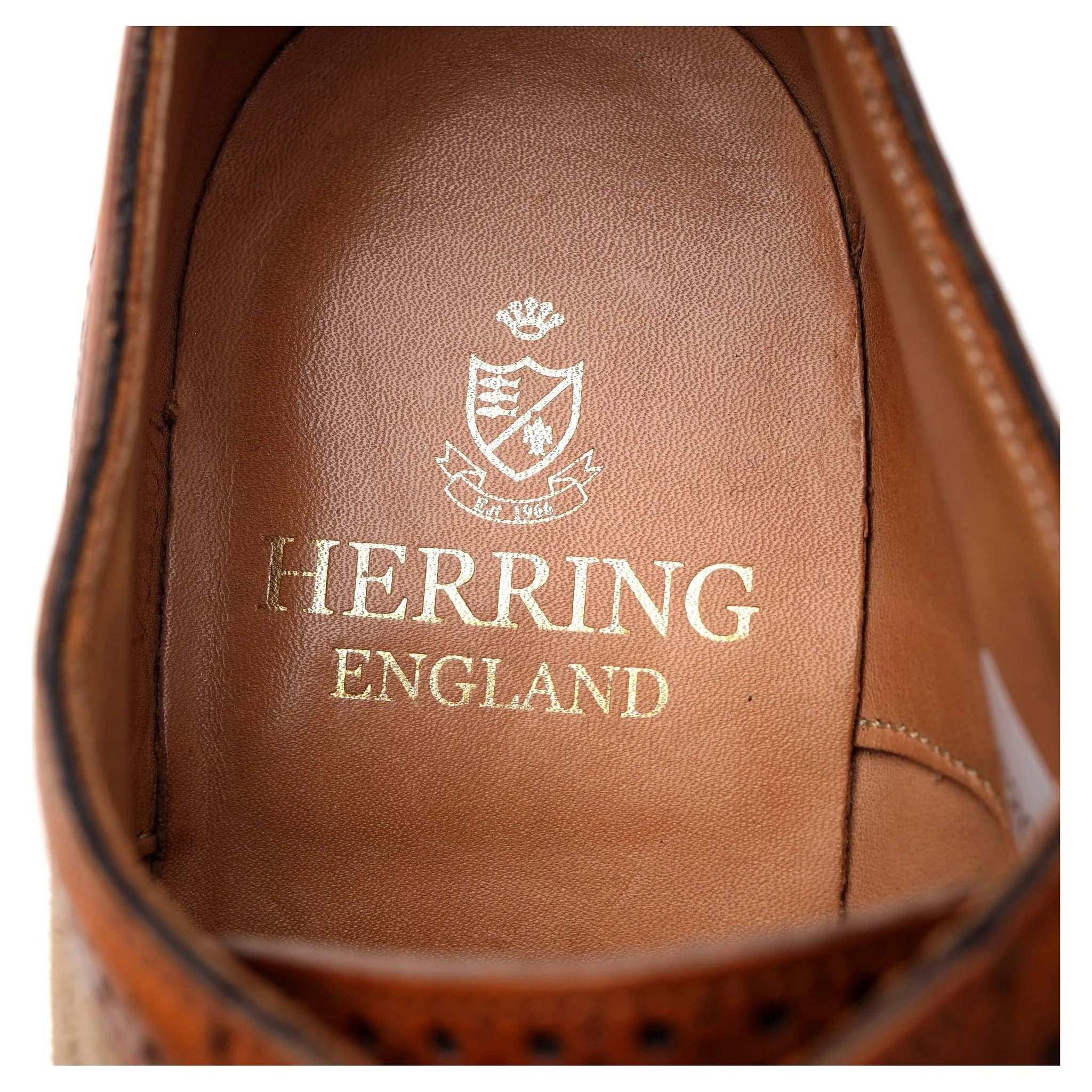 'Henley' Tan Brown Leather Oxford Brogues UK 6.5 F