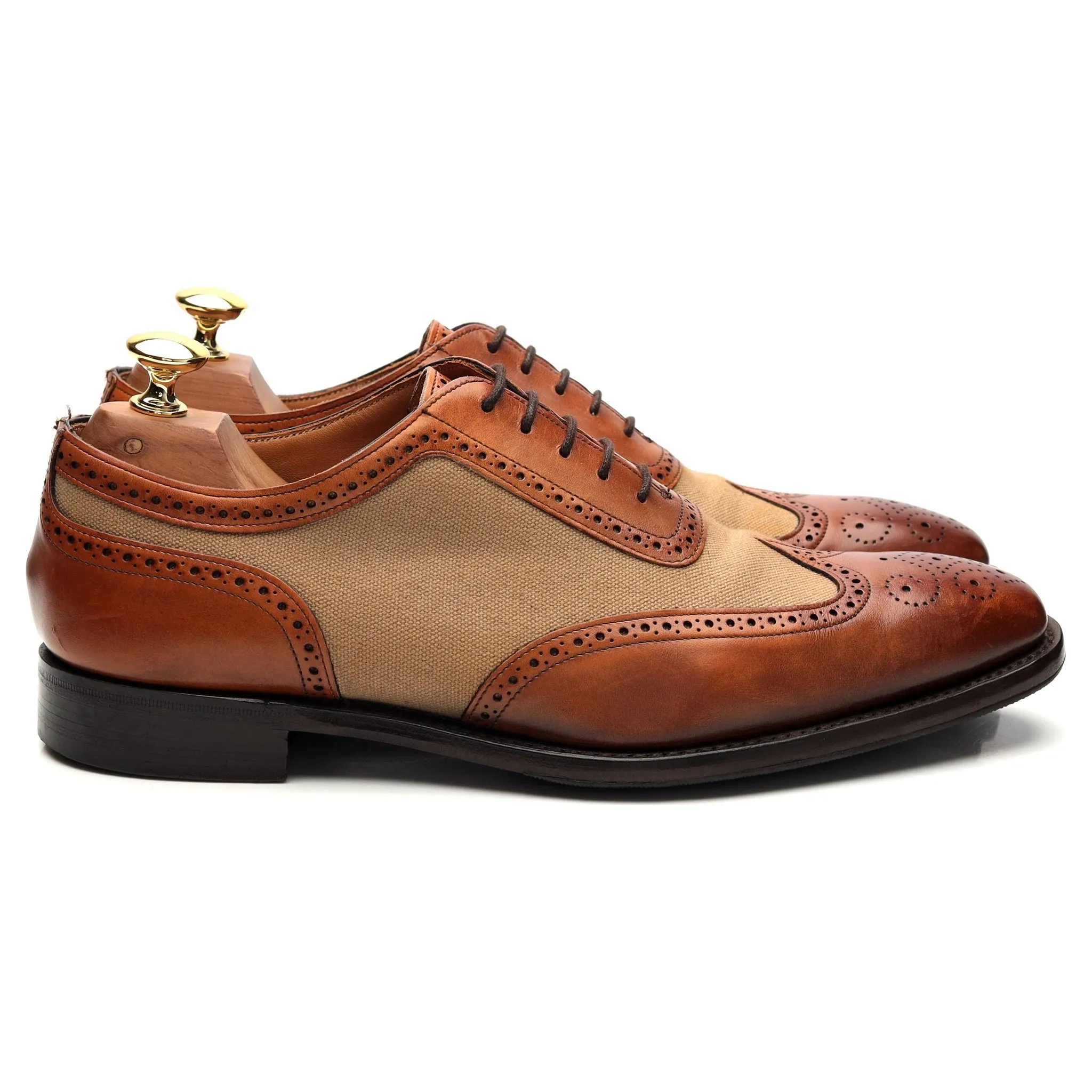 'Henley' Tan Brown Leather Oxford Brogues UK 6.5 F