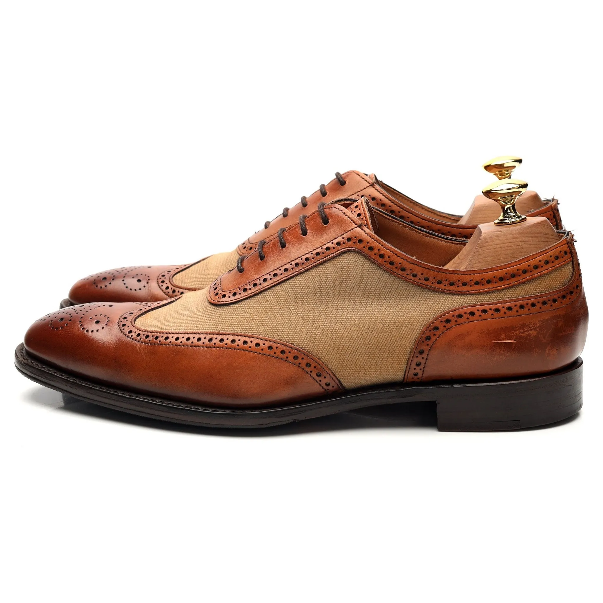 'Henley' Tan Brown Leather Oxford Brogues UK 6.5 F
