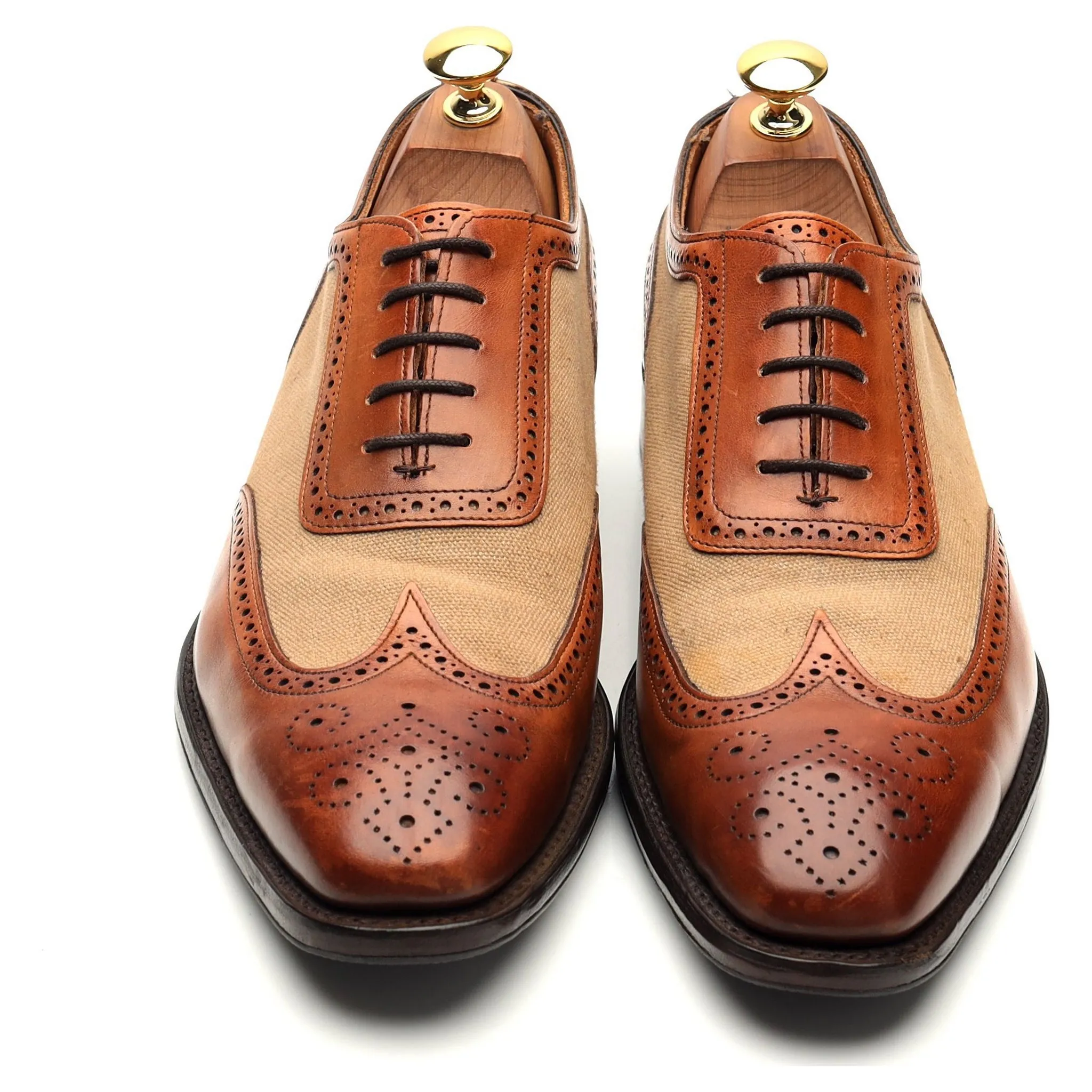 'Henley' Tan Brown Leather Oxford Brogues UK 6.5 F