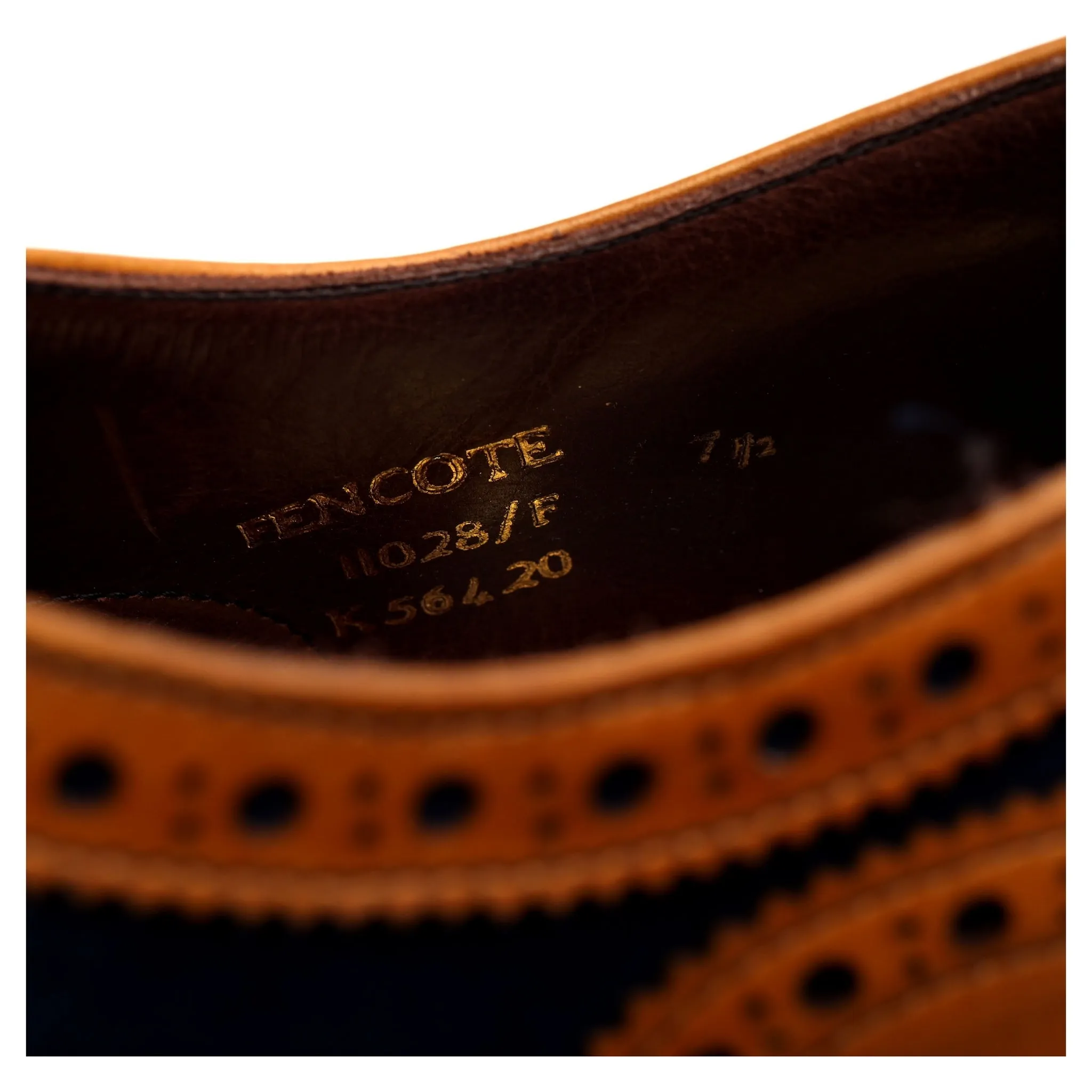 Herring 'Fencote' Tan Brown Leather Oxford Brogue UK 7.5 F