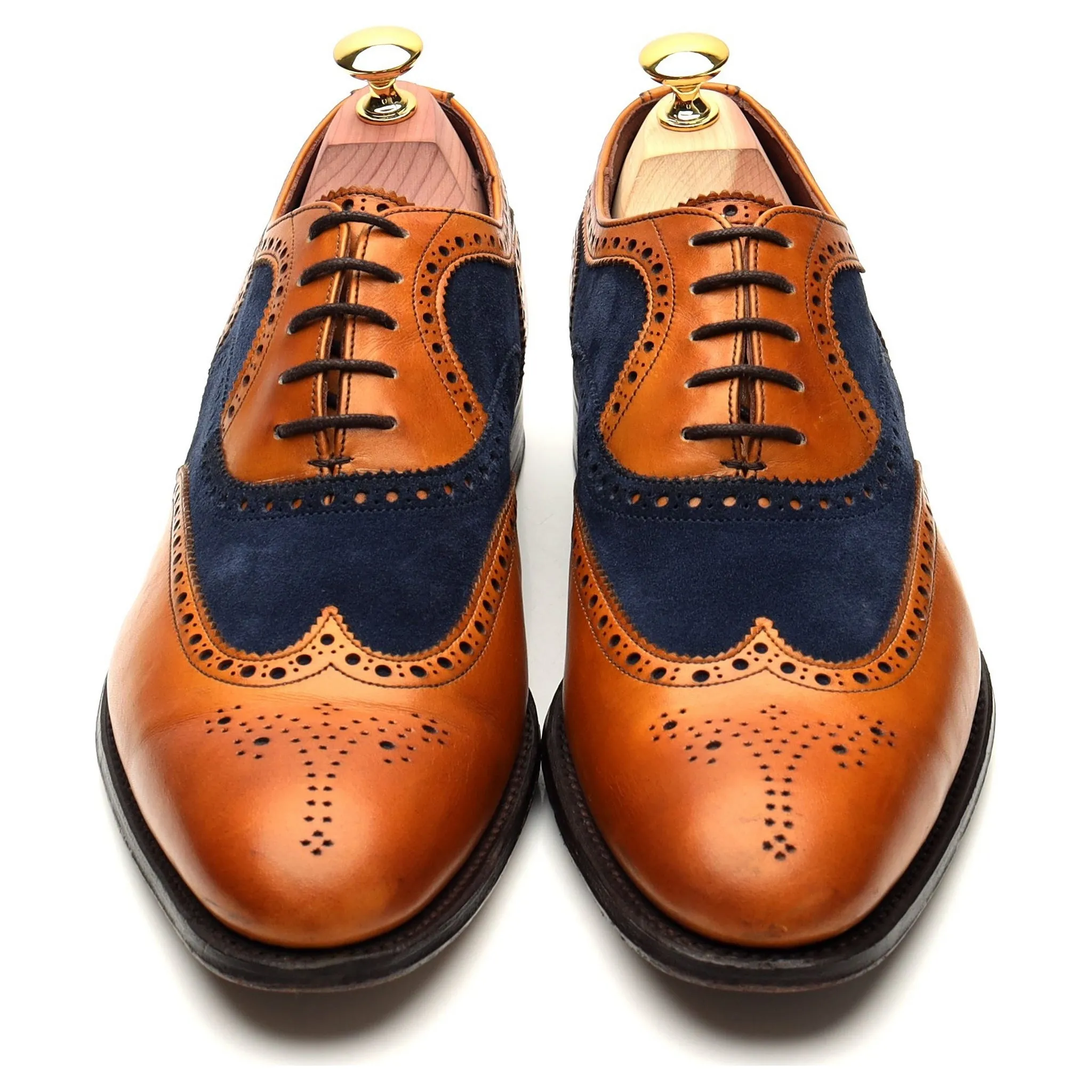 Herring 'Fencote' Tan Brown Leather Oxford Brogue UK 7.5 F