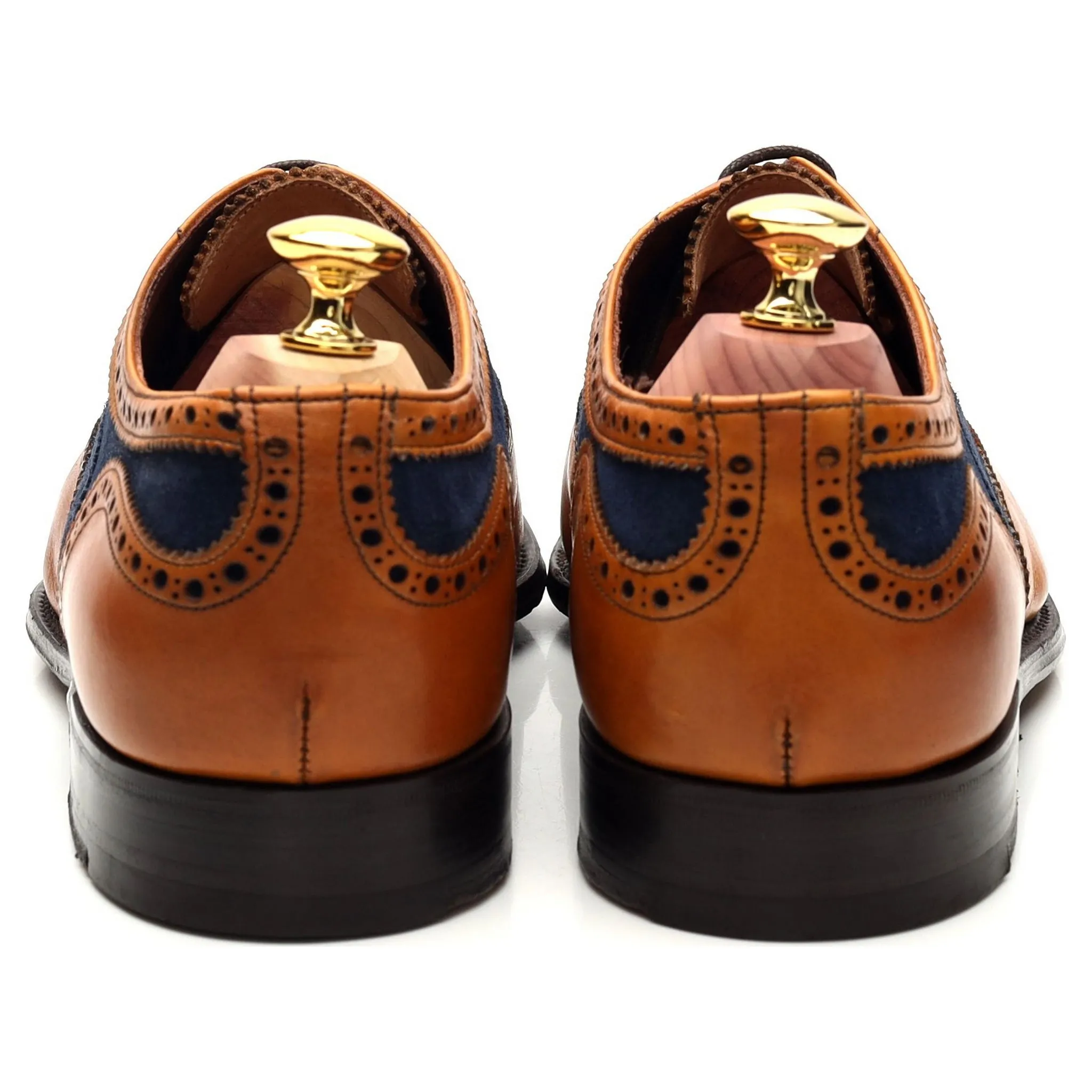Herring 'Fencote' Tan Brown Leather Oxford Brogue UK 7.5 F