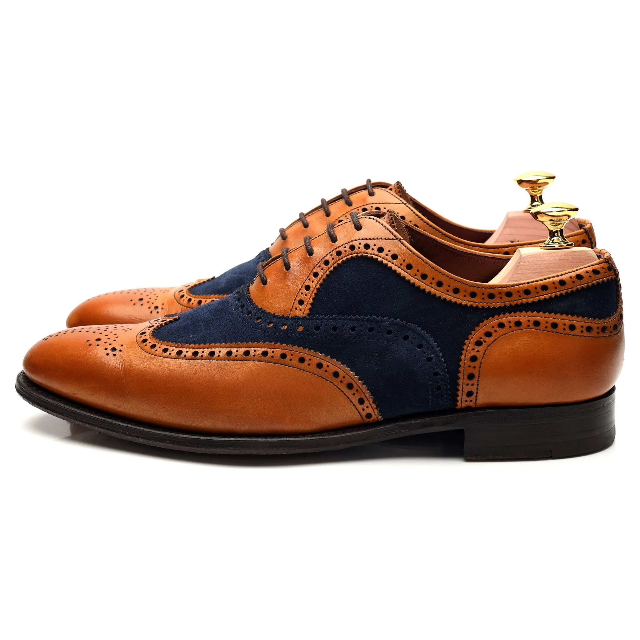 Herring 'Fencote' Tan Brown Leather Oxford Brogue UK 7.5 F