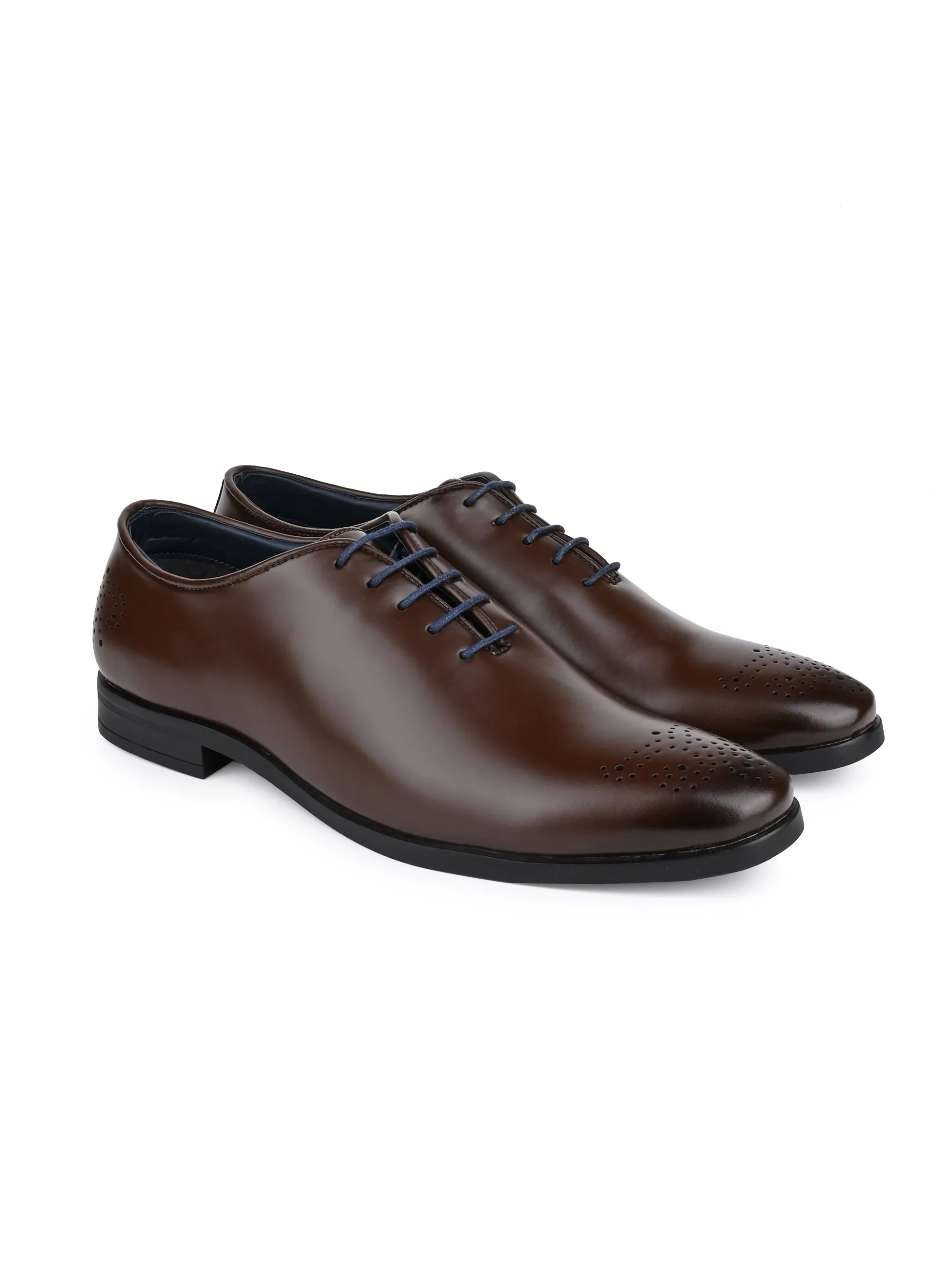 Hydes N Hues Men Brown Lazer Brogue Shoes