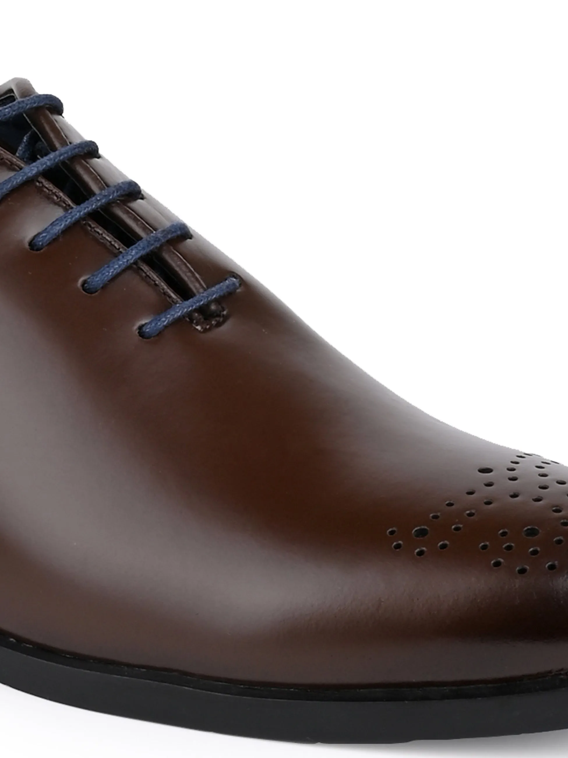 Hydes N Hues Men Brown Lazer Brogue Shoes