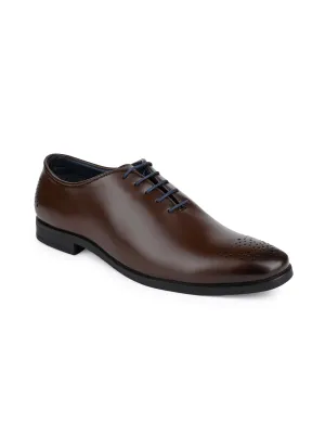 Hydes N Hues Men Brown Lazer Brogue Shoes