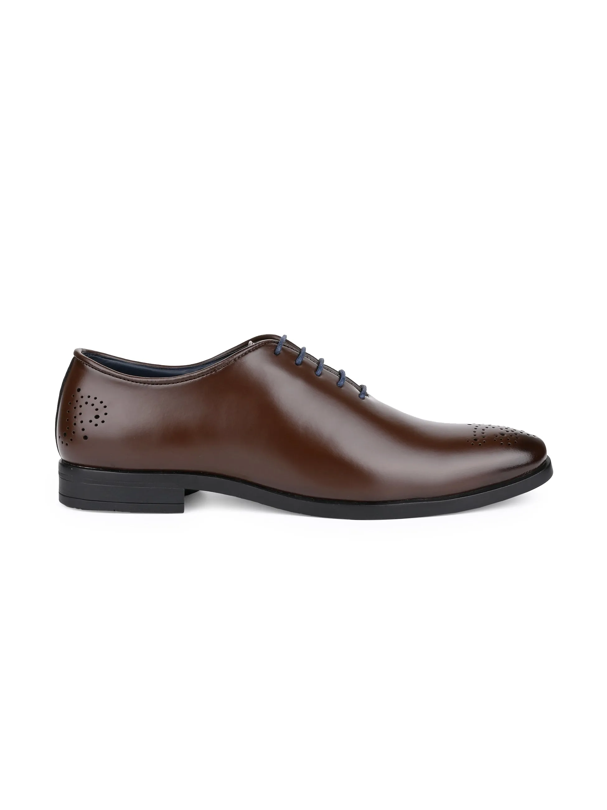 Hydes N Hues Men Brown Lazer Brogue Shoes