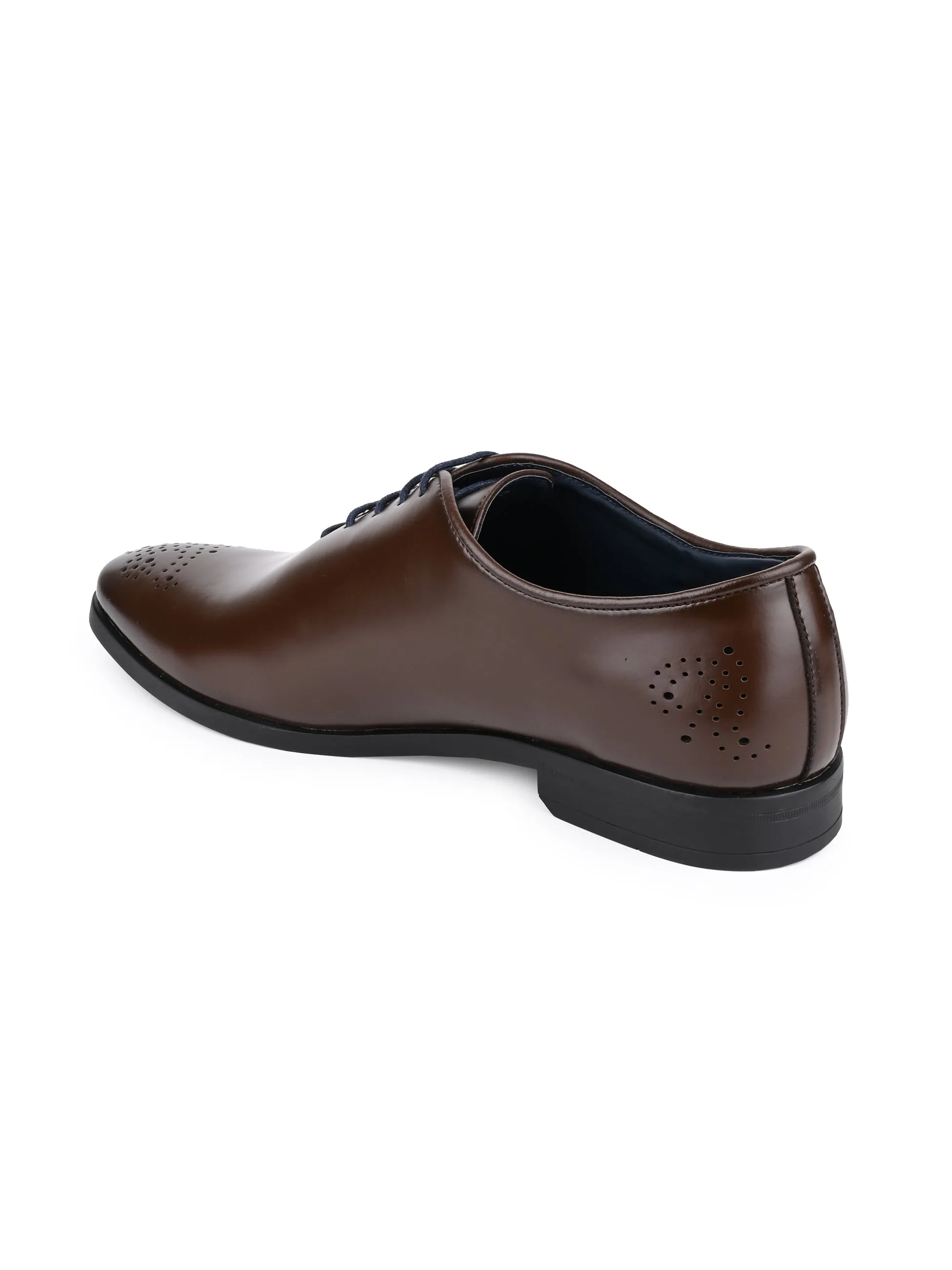 Hydes N Hues Men Brown Lazer Brogue Shoes