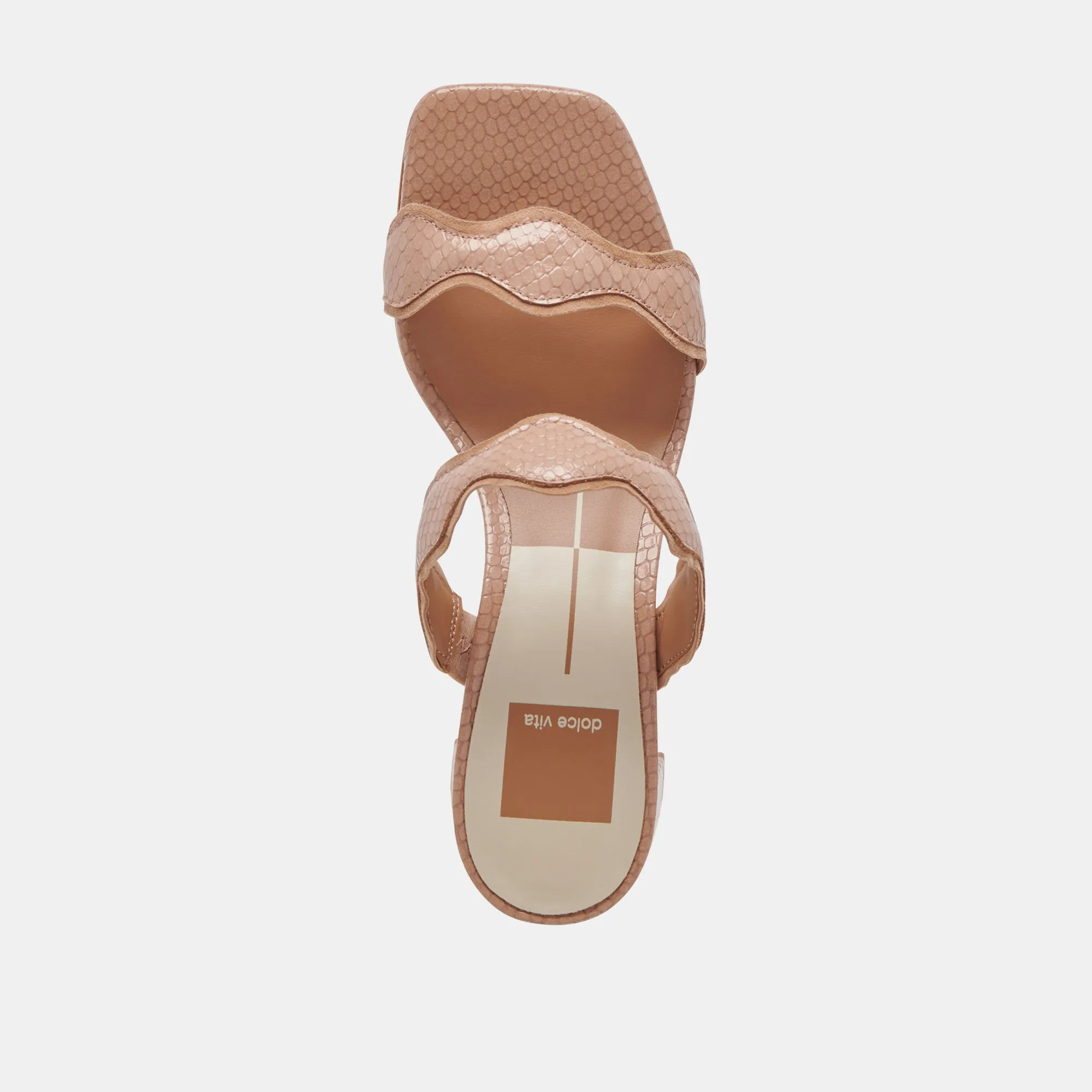ILVA MID HEELS TOFFEE EMBOSSED LEATHER