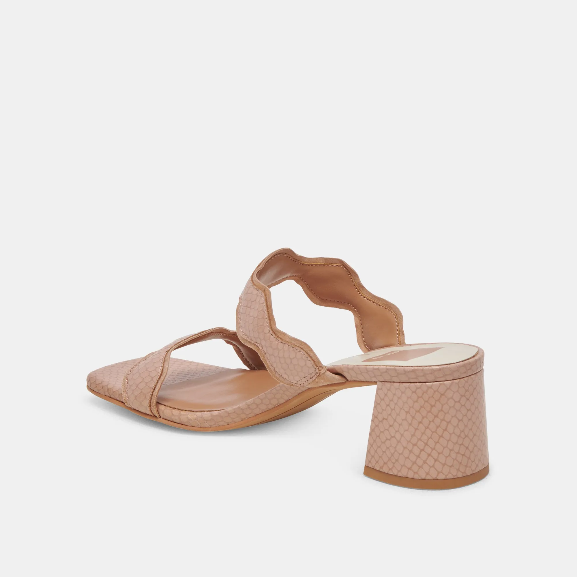 ILVA MID HEELS TOFFEE EMBOSSED LEATHER