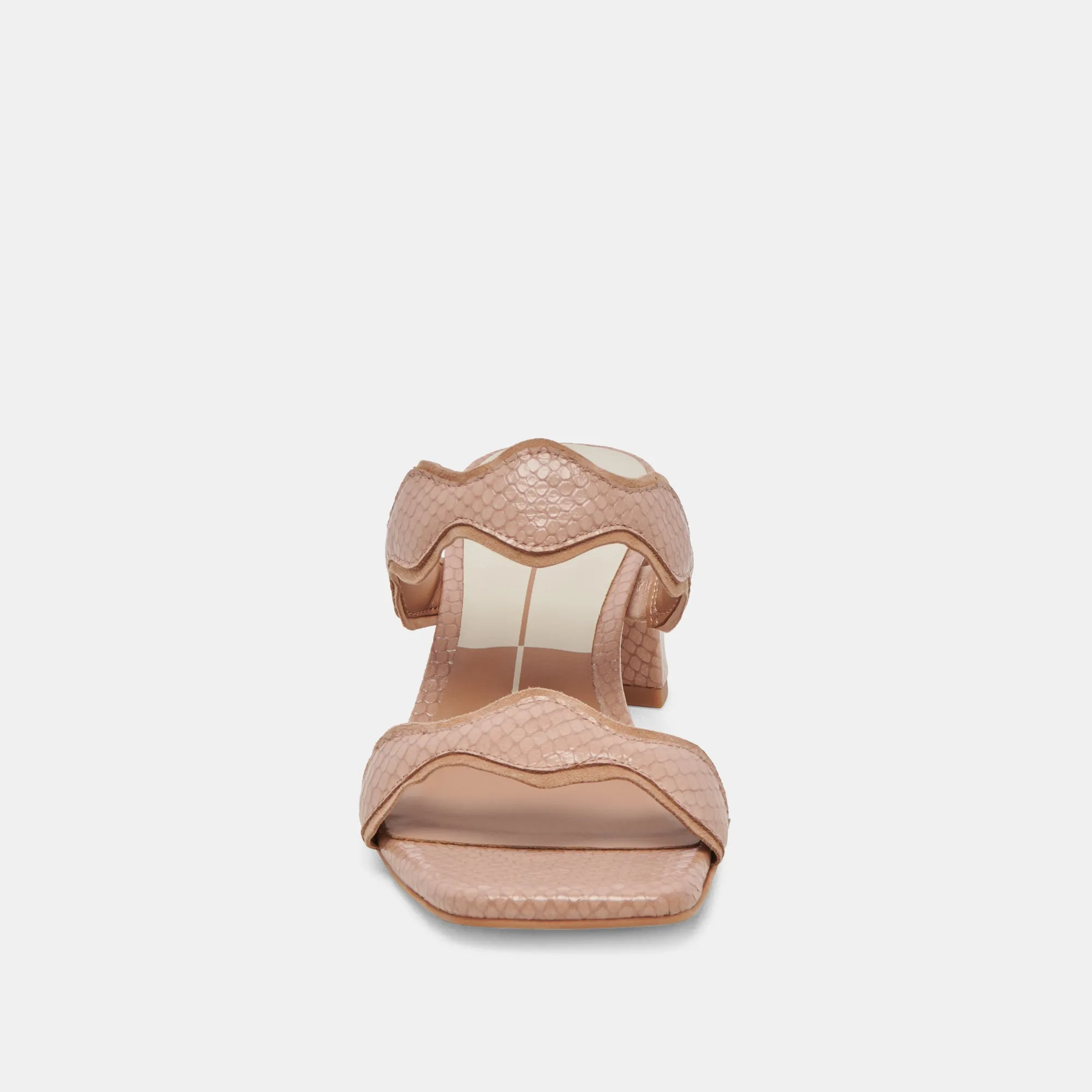 ILVA MID HEELS TOFFEE EMBOSSED LEATHER