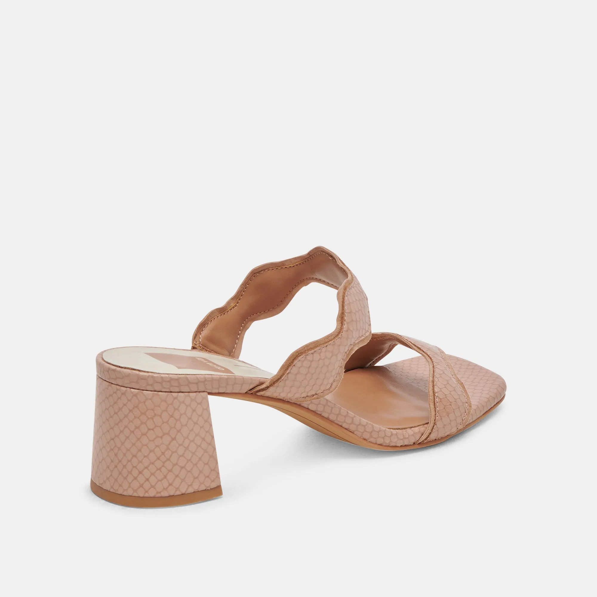 ILVA MID HEELS TOFFEE EMBOSSED LEATHER