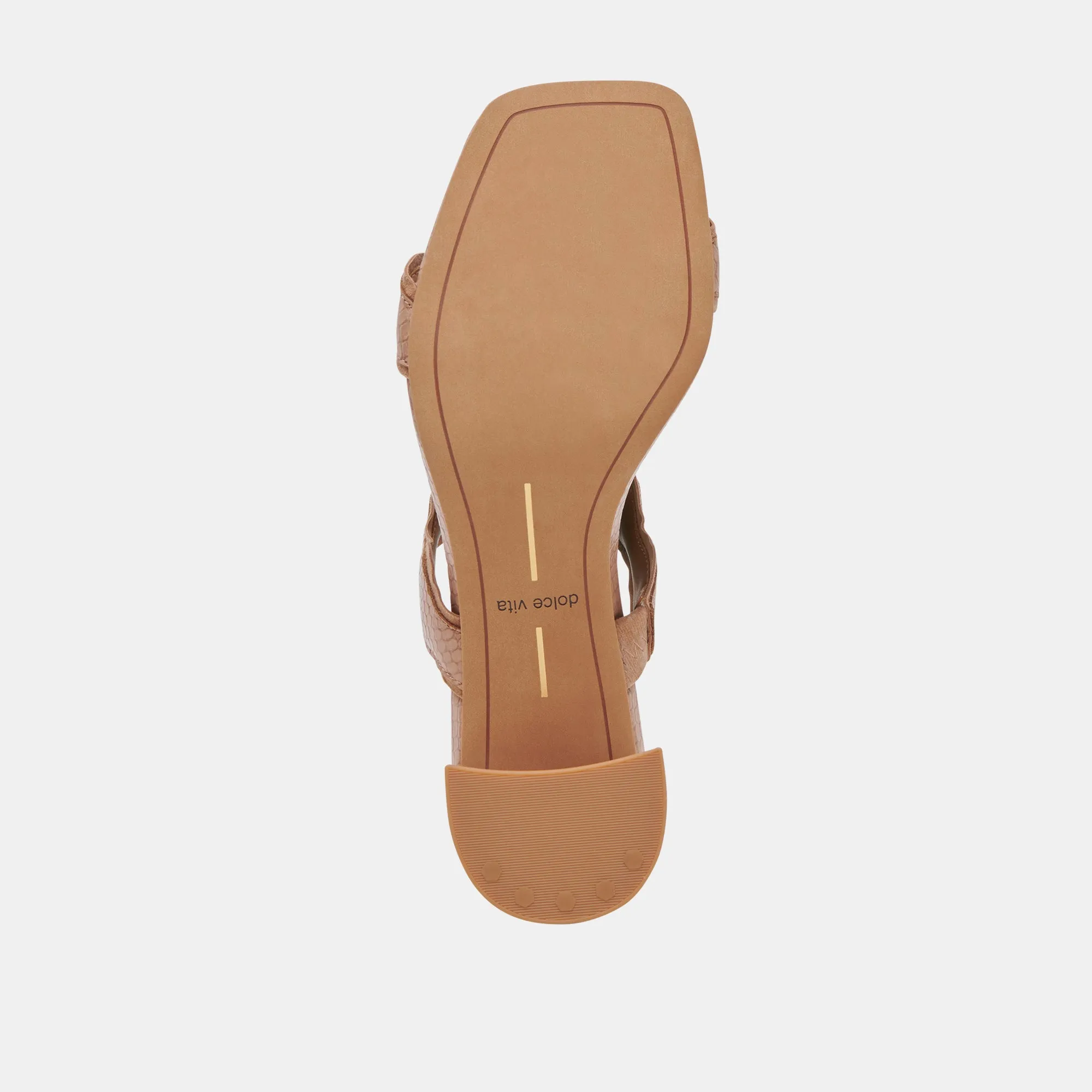ILVA MID HEELS TOFFEE EMBOSSED LEATHER