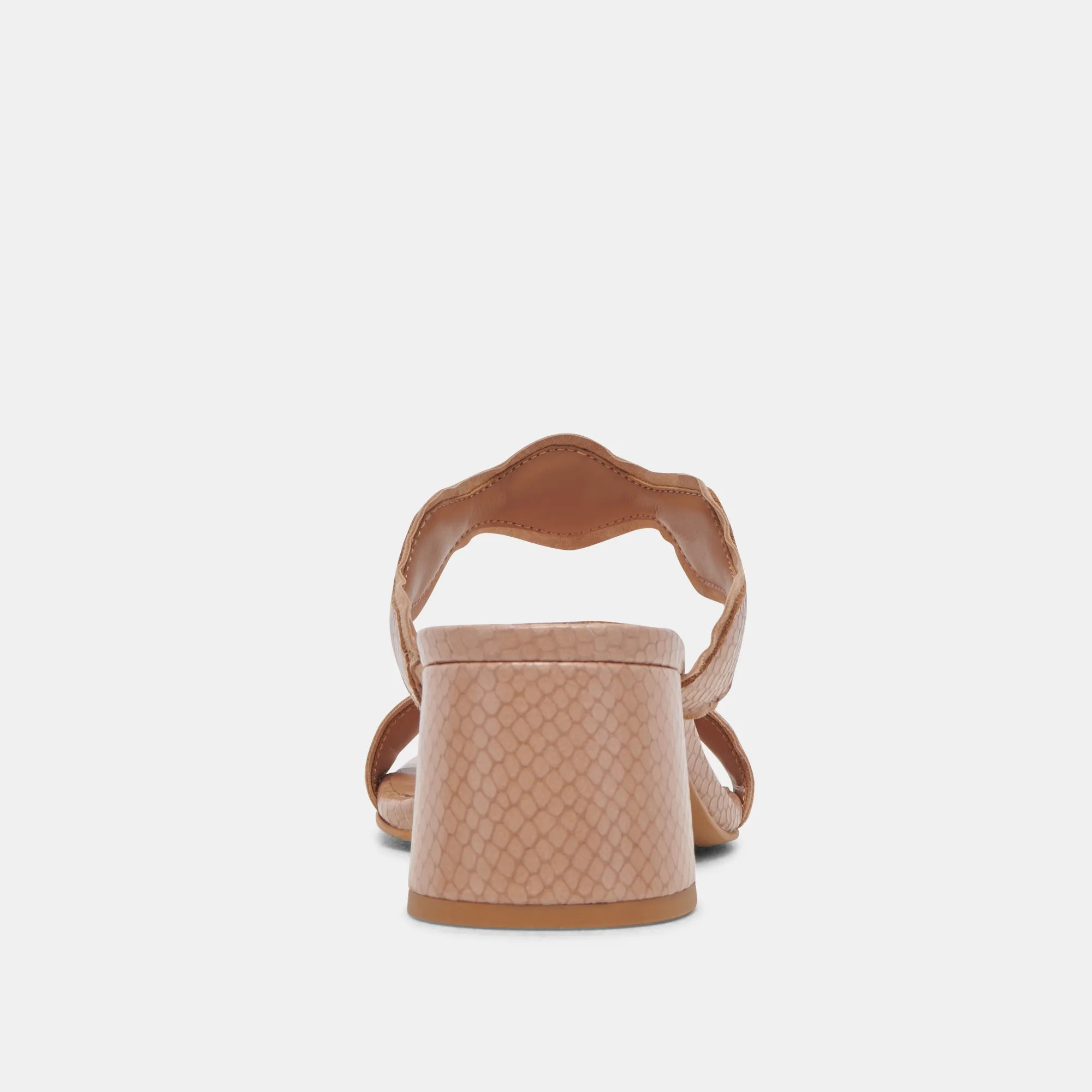 ILVA MID HEELS TOFFEE EMBOSSED LEATHER