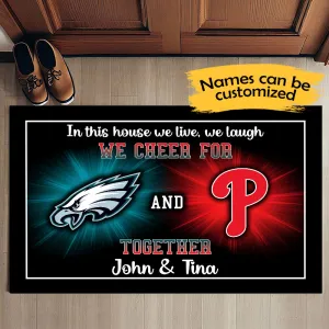 In This House We Cheer for Together - Anti Slip Indoor Doormat - PLDPAEG, PLDPAPL