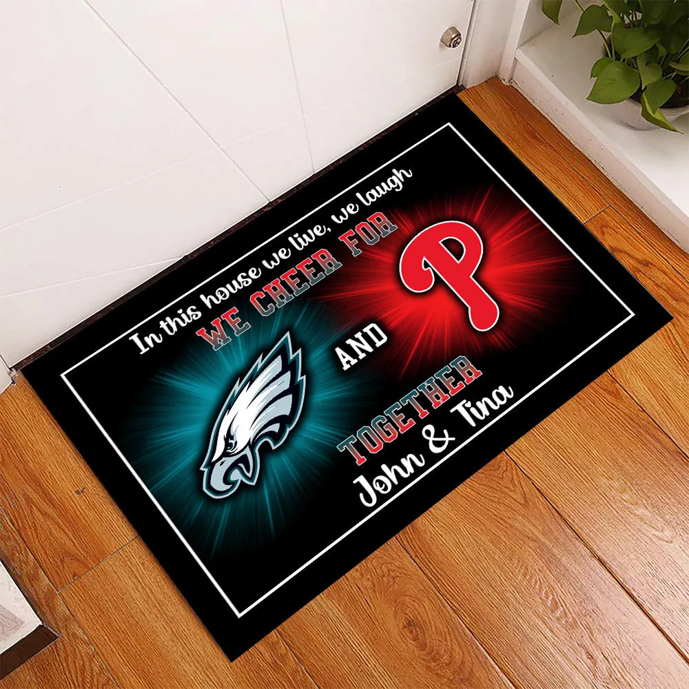 In This House We Cheer for Together - Anti Slip Indoor Doormat - PLDPAEG, PLDPAPL