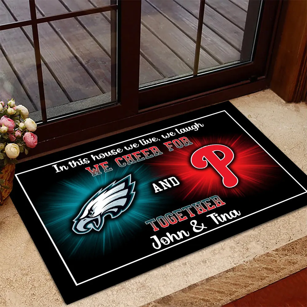 In This House We Cheer for Together - Anti Slip Indoor Doormat - PLDPAEG, PLDPAPL