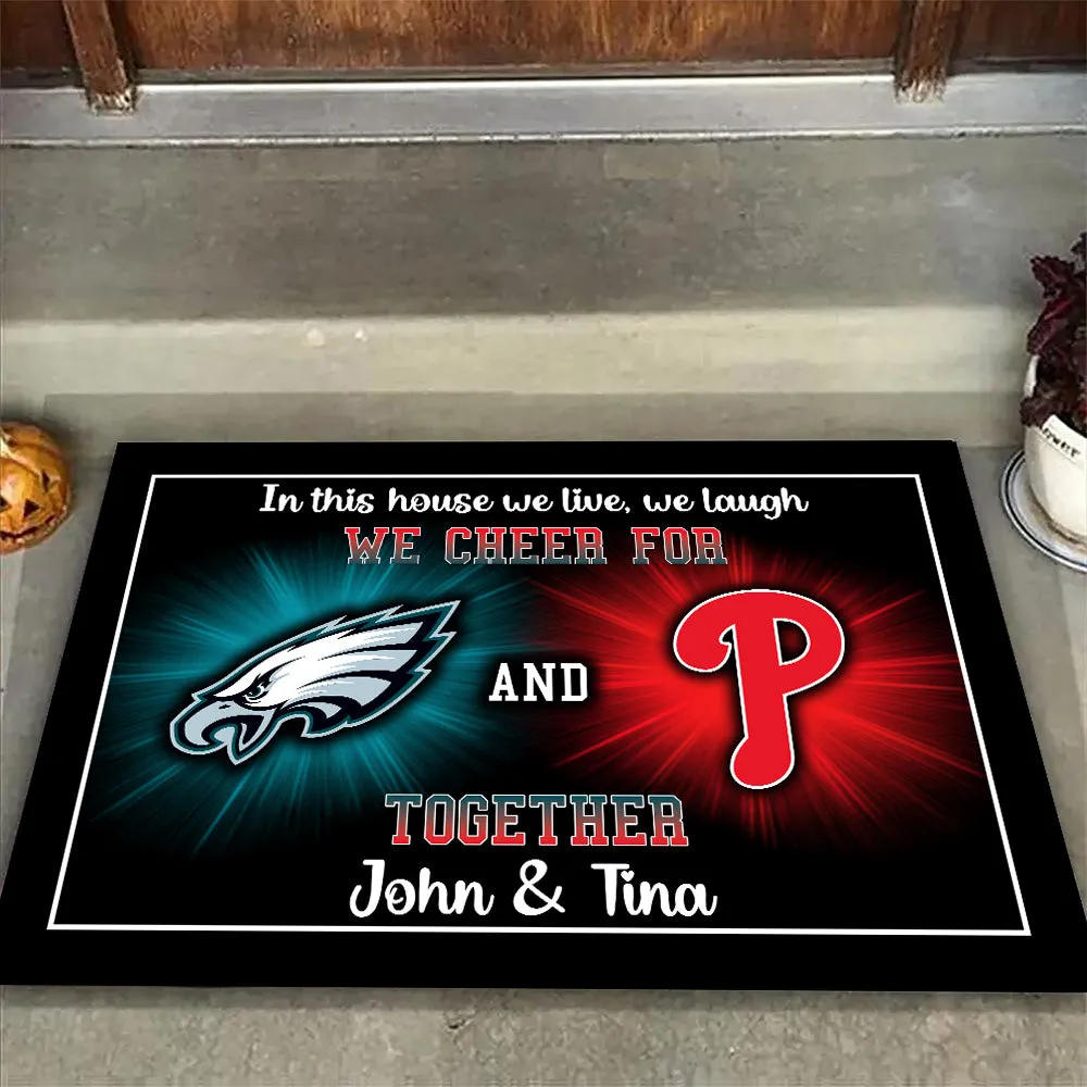 In This House We Cheer for Together - Anti Slip Indoor Doormat - PLDPAEG, PLDPAPL