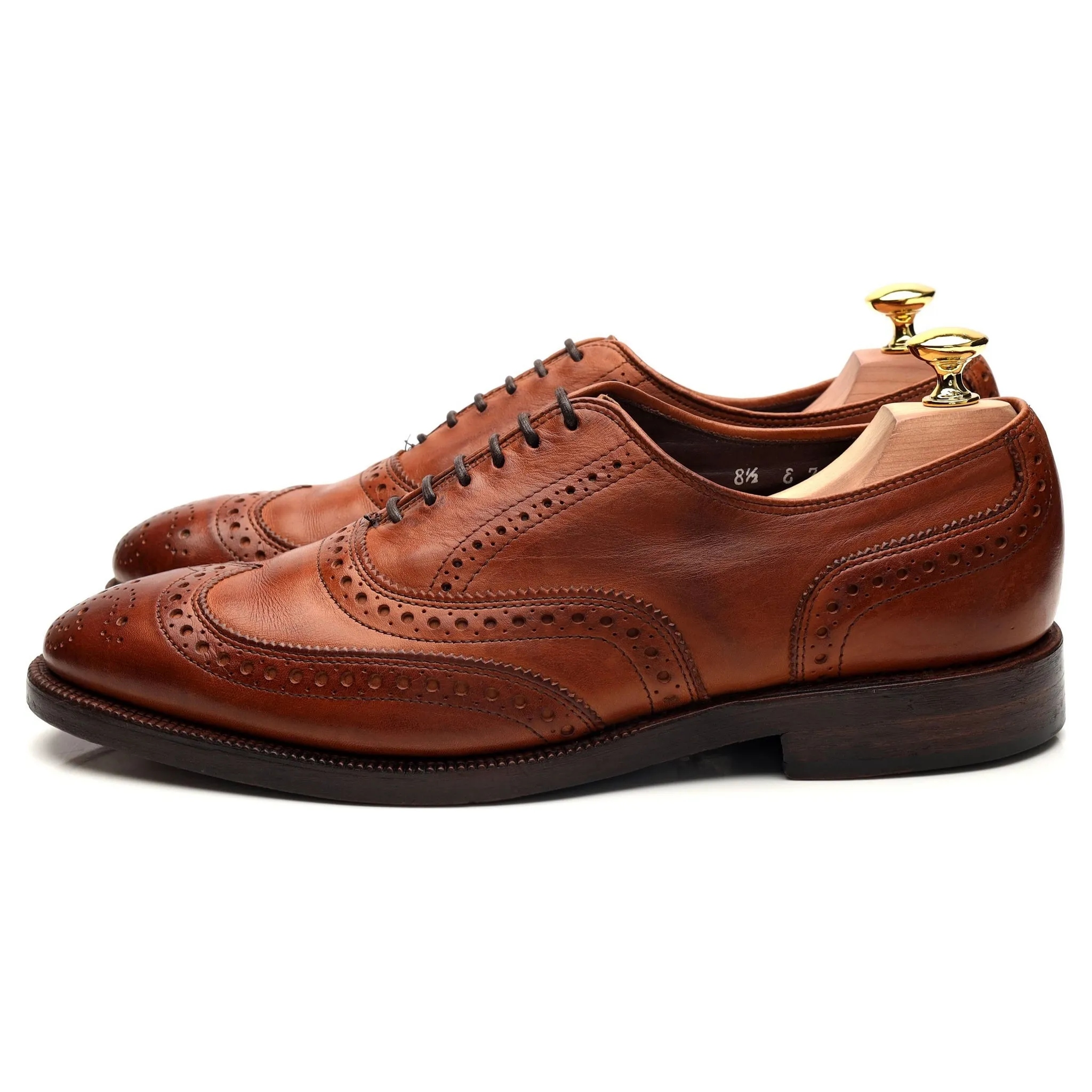 'Jefferson' Tan Brown Leather Oxford Brogues UK 8 US 8.5 E