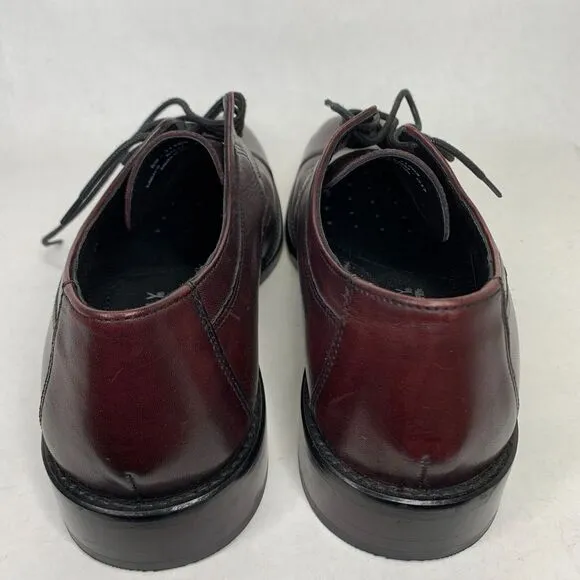 J.Murphy By Johnston &amp; Murphy Mens Cap Toe Oxford Leather Burgundy‎ Size 8.5 M