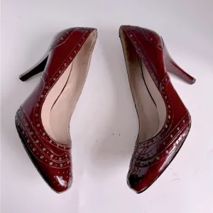 Joan &amp; David patent leather perforated pumps. Size 10