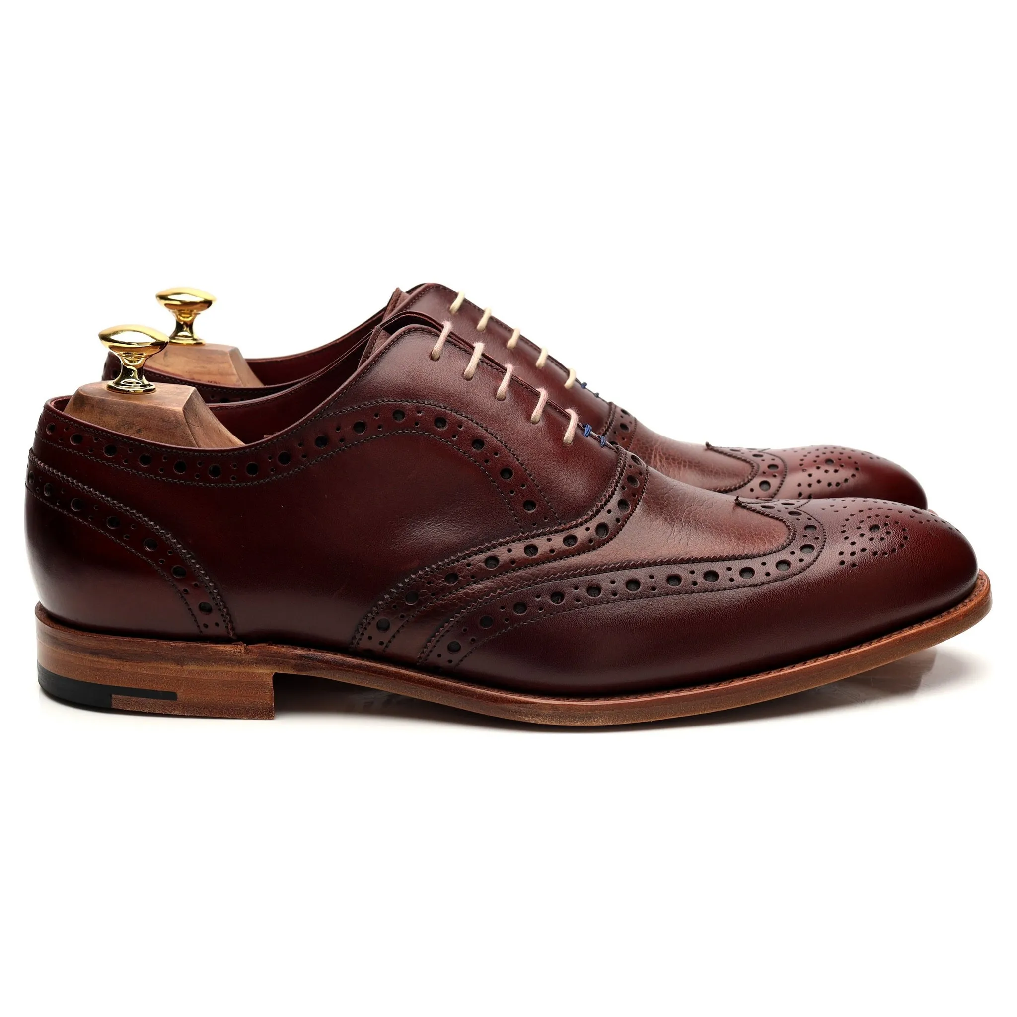 John Lewis 'Holborn' Burgundy Leather Oxford Brogue UK 10 G