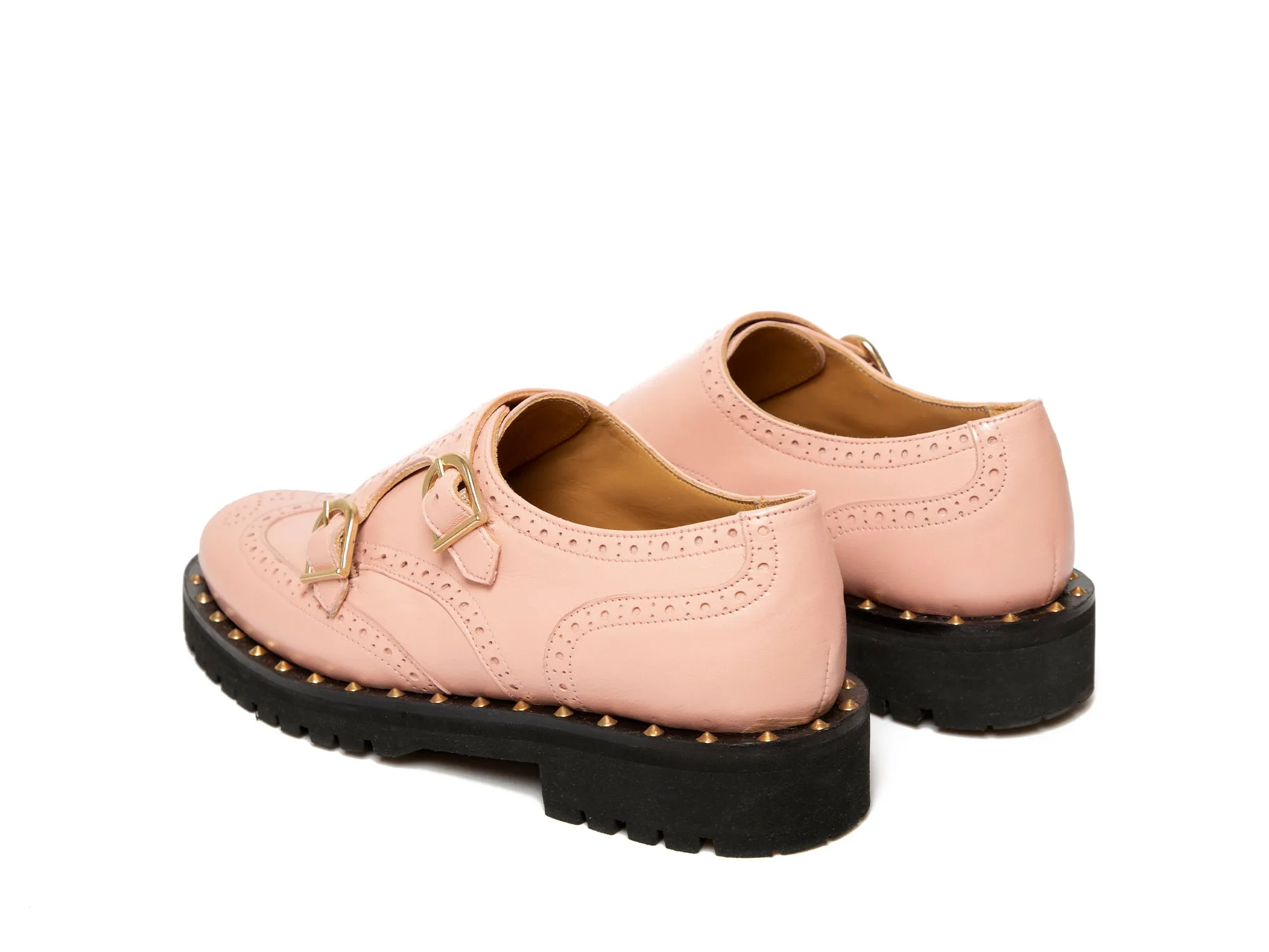 KATE - Pink Double Monk Derby Shoe