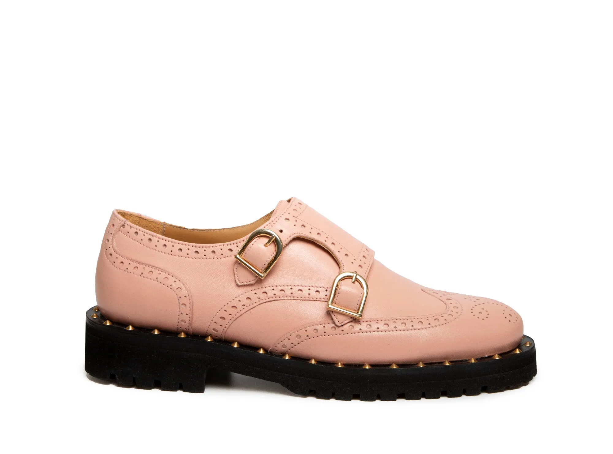 KATE - Pink Double Monk Derby Shoe