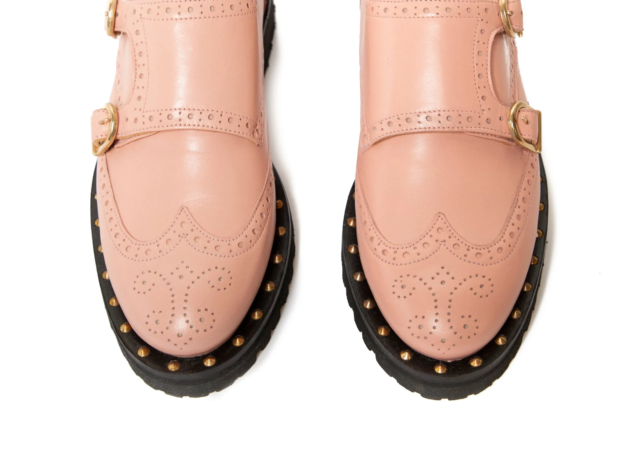 KATE - Pink Double Monk Derby Shoe