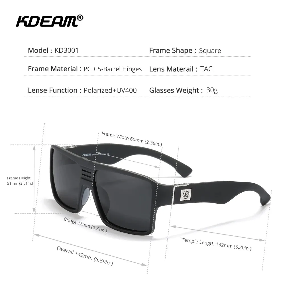 KDEAM VisionX Square - Men’s Polarized UV400 Defender