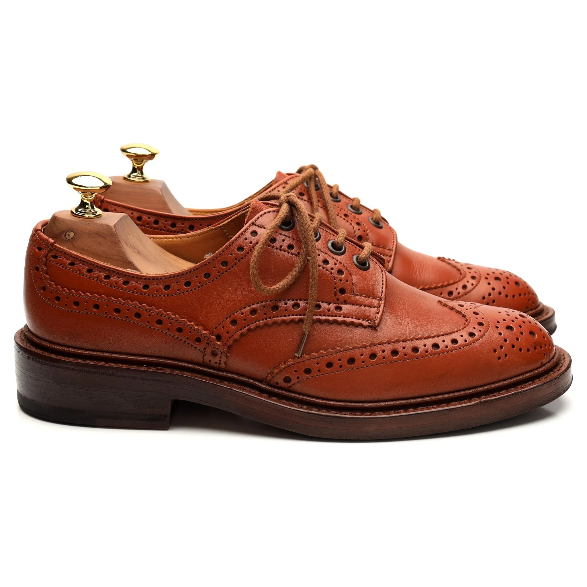 'Keswick' Tan Brown Leather Derby Brogue UK 6