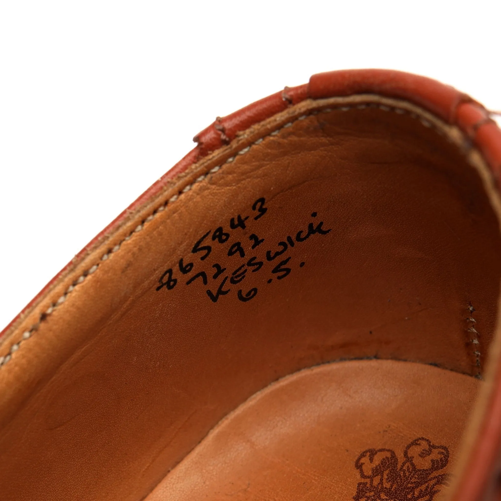 'Keswick' Tan Brown Leather Derby Brogue UK 6