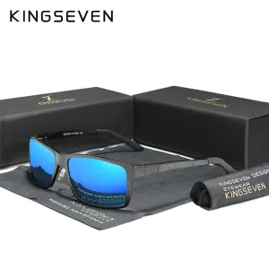KINGSEVEN Aluminum Polarized Sunglasses For Men UV400 Protect Anti-reflection Glasses Male Driving Biking Eyewear Accessories