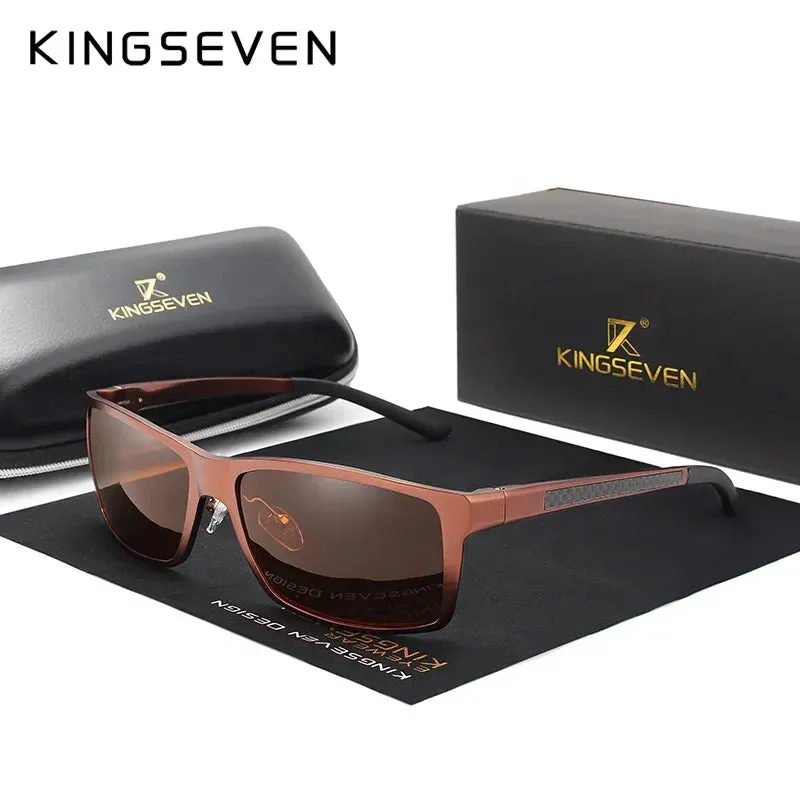 KINGSEVEN Aluminum Polarized Sunglasses For Men UV400 Protect Anti-reflection Glasses Male Driving Biking Eyewear Accessories