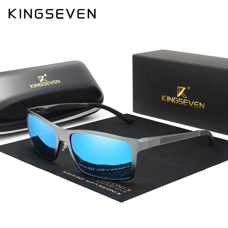 KINGSEVEN Aluminum Polarized Sunglasses For Men UV400 Protect Anti-reflection Glasses Male Driving Biking Eyewear Accessories