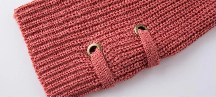 Knitted Lace-Up Sweater